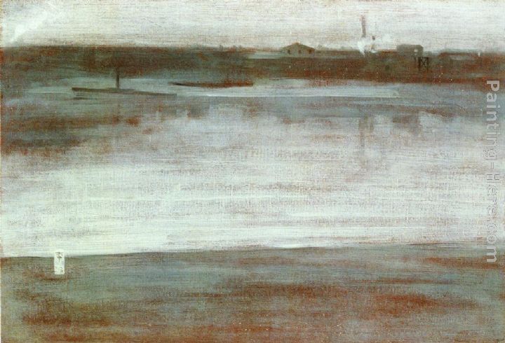 Symphony in Grey Early Morning, Thames painting - James Abbott McNeill Whistler Symphony in Grey Early Morning, Thames art painting